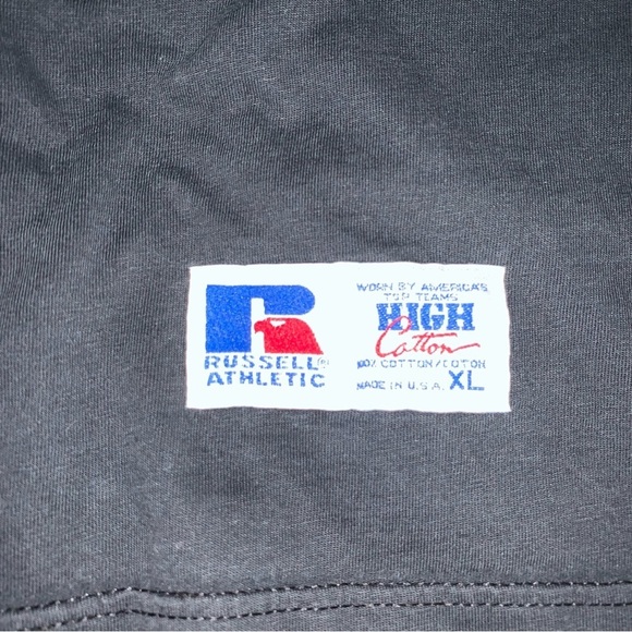 Russell Athletic Vintage Tee Men's Size XL Black Cotton Short Sleeve T-Shirt - Picture 6 of 9